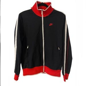 Nike Vintage Black & Red track Zip Up sweater hoodie